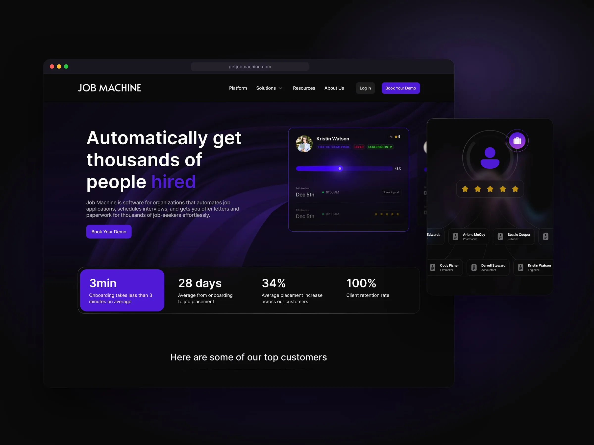 Job Machine homepage hero
