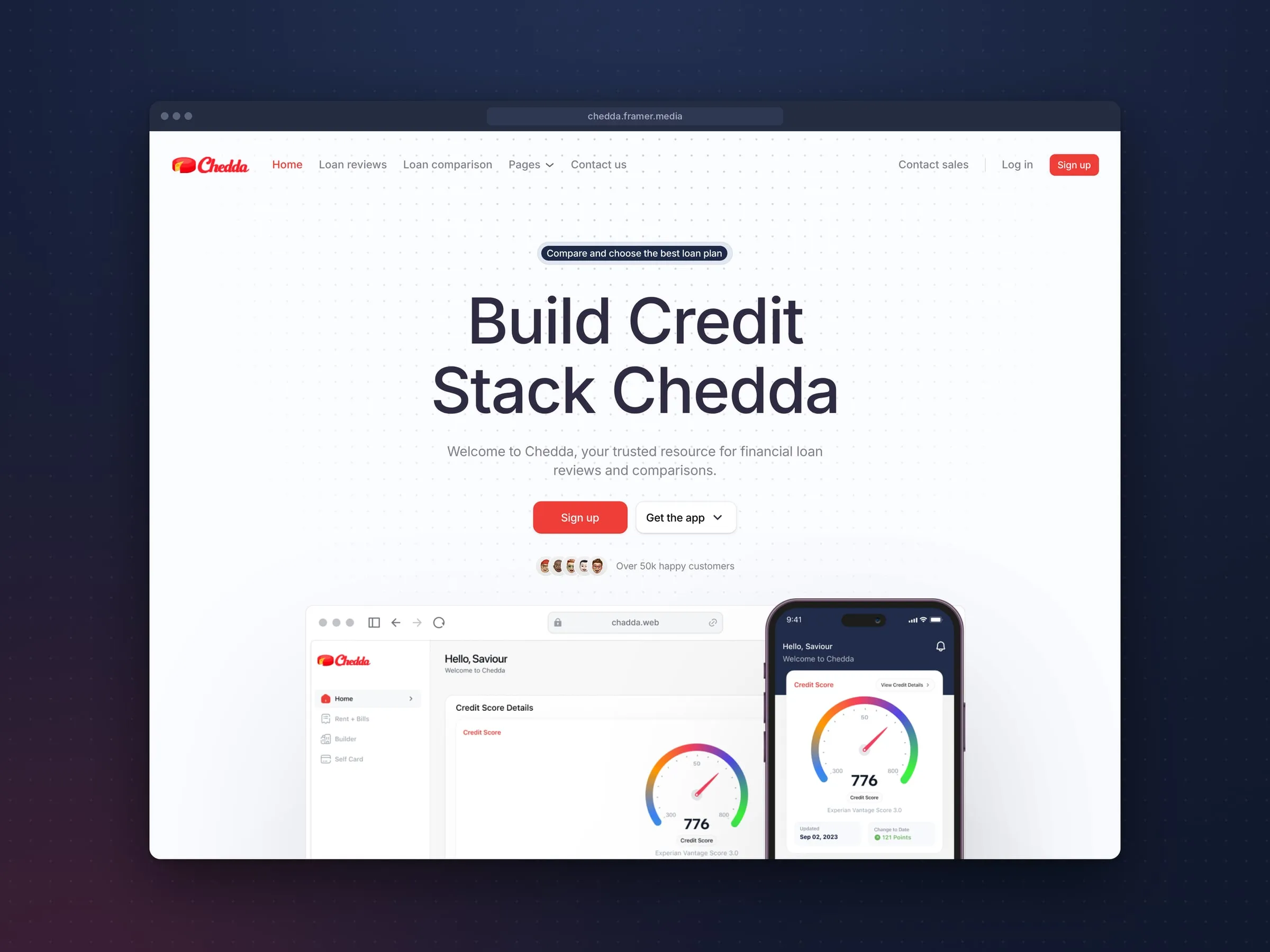 Chedda homepage hero