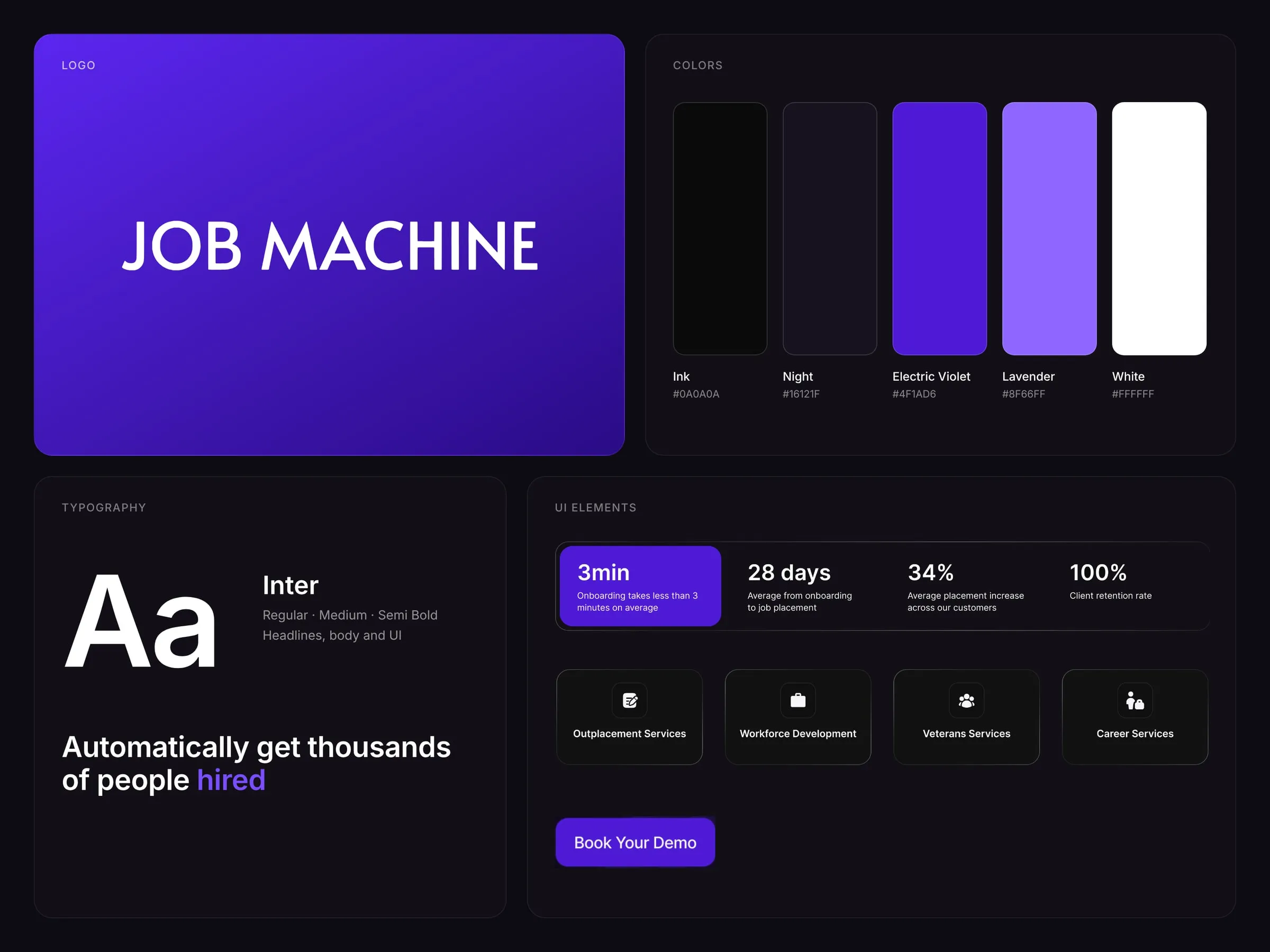 Job Machine brand details, Inter type and colors