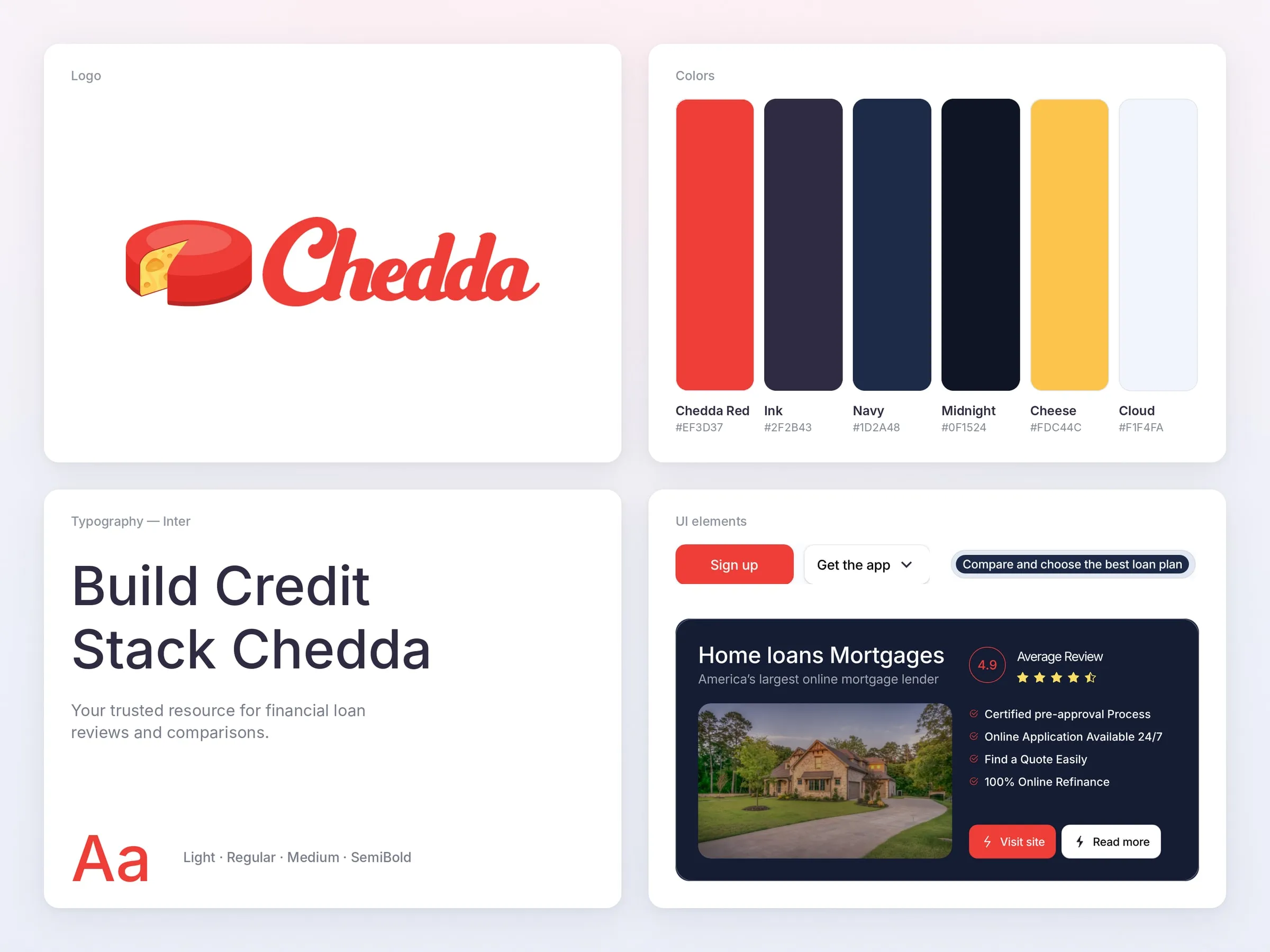 Chedda brand details, logo, type and colors
