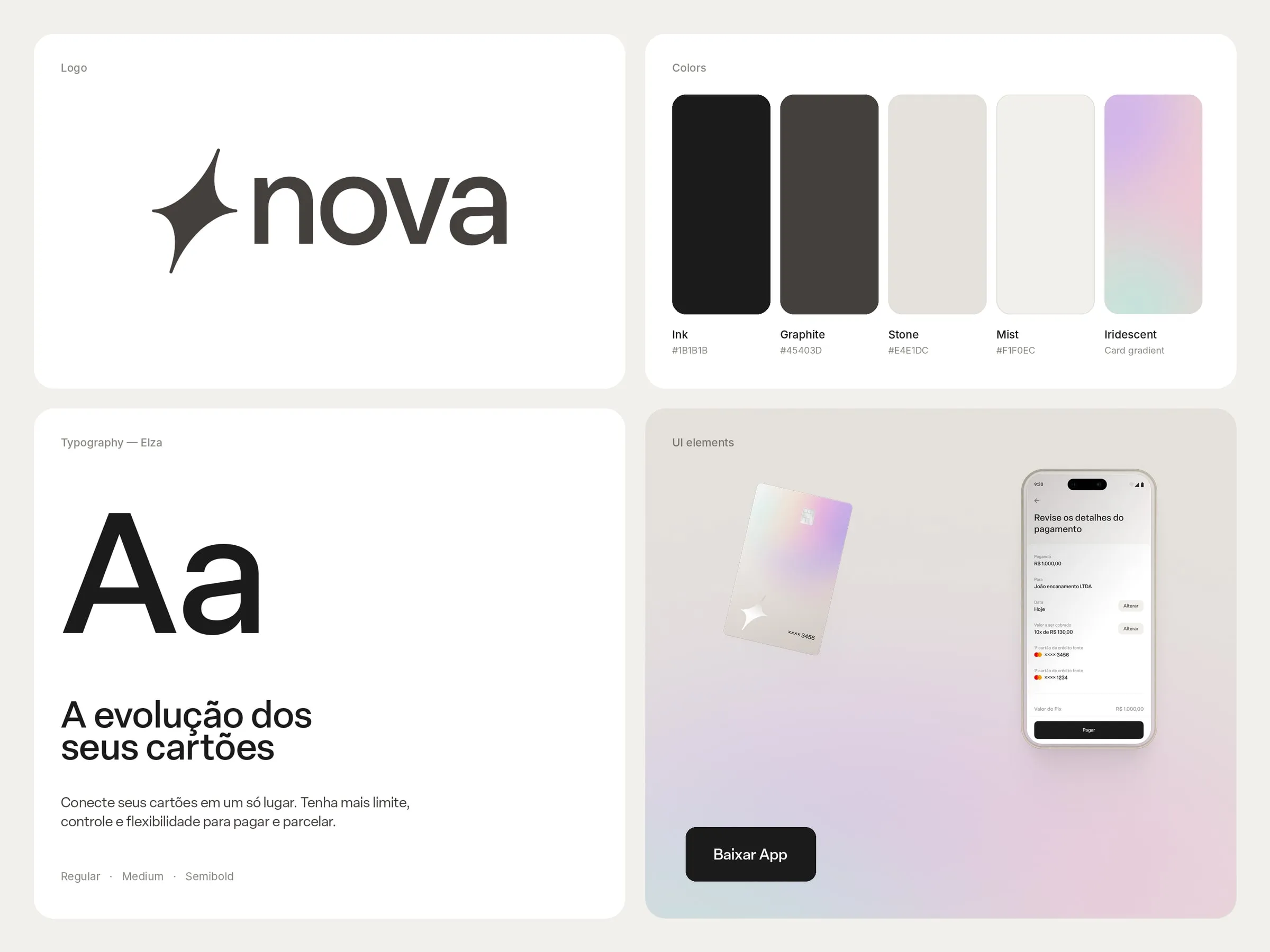 Nova brand details, type and colors