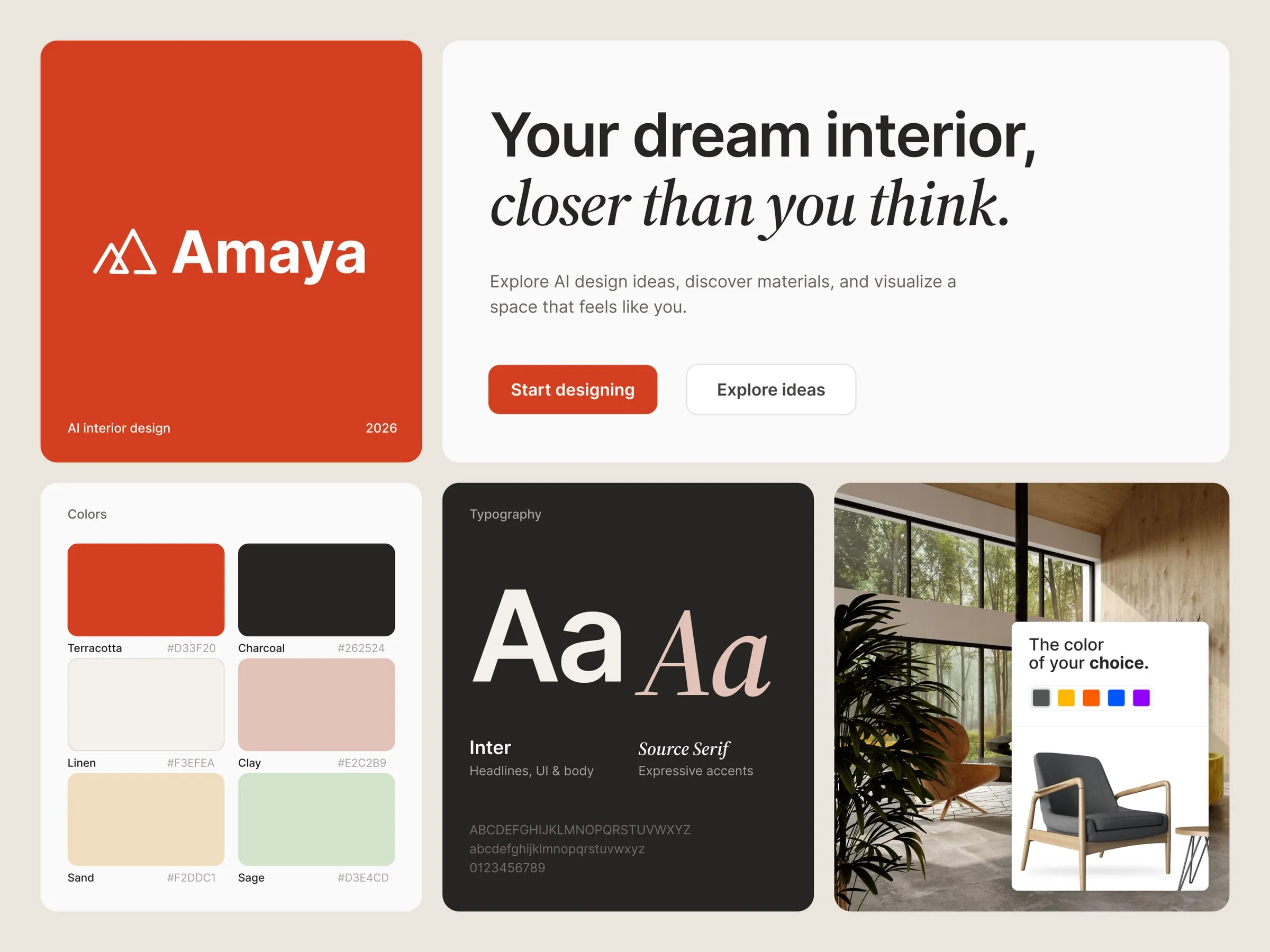 Amaya brand details, type and colors