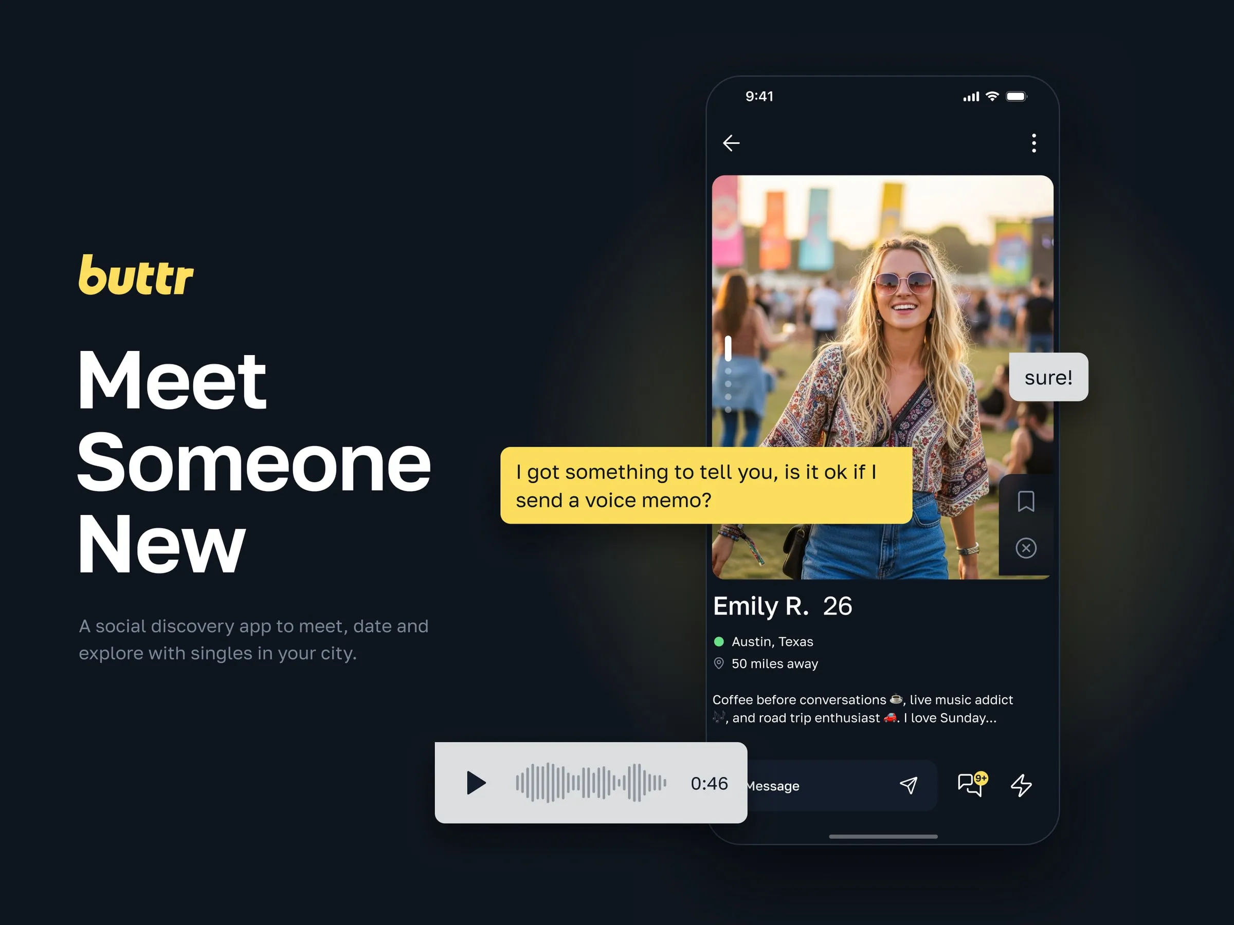 Buttr creative artwork with profile cards