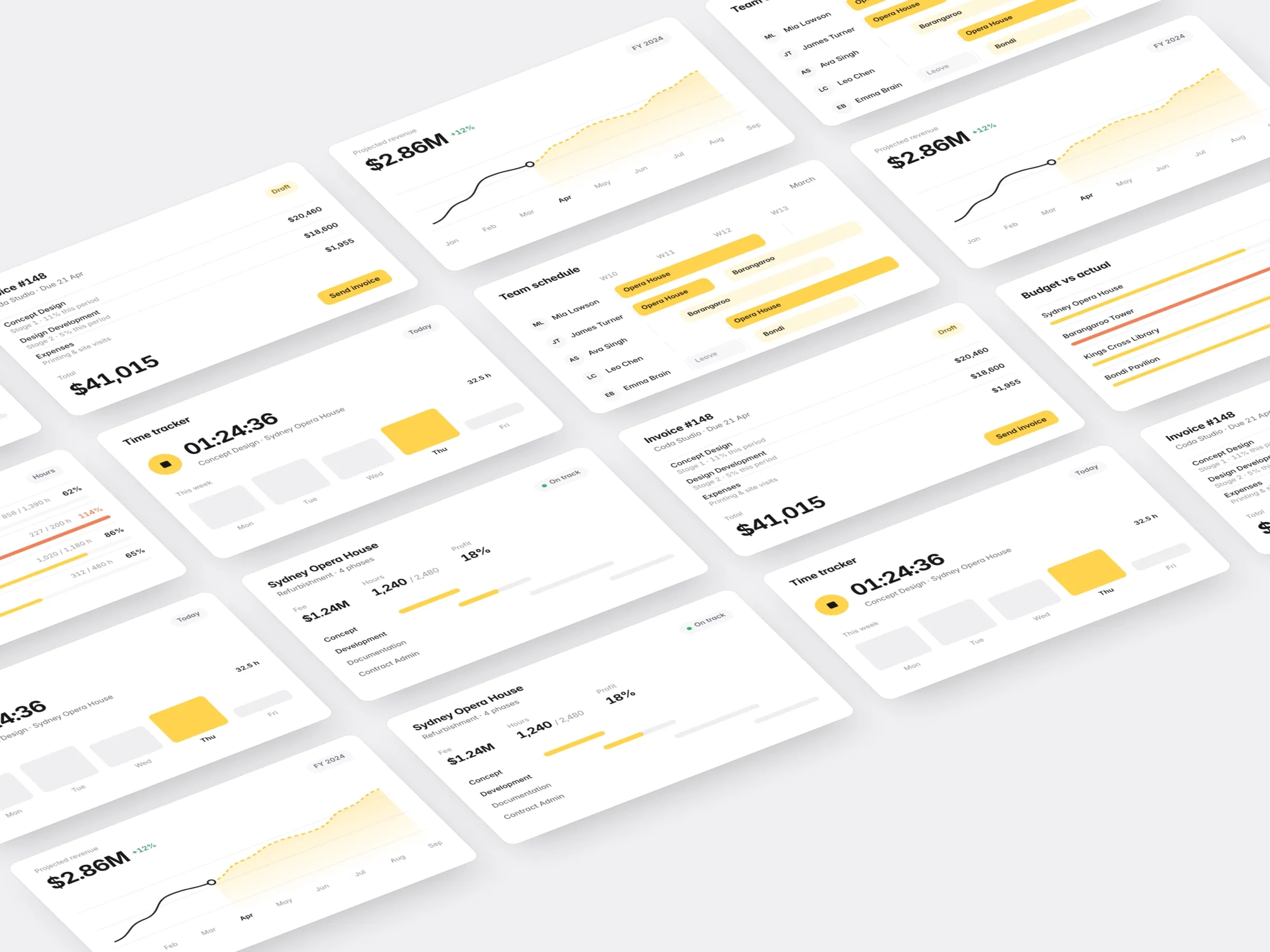 A wall of simplified Coincraft product UI cards
