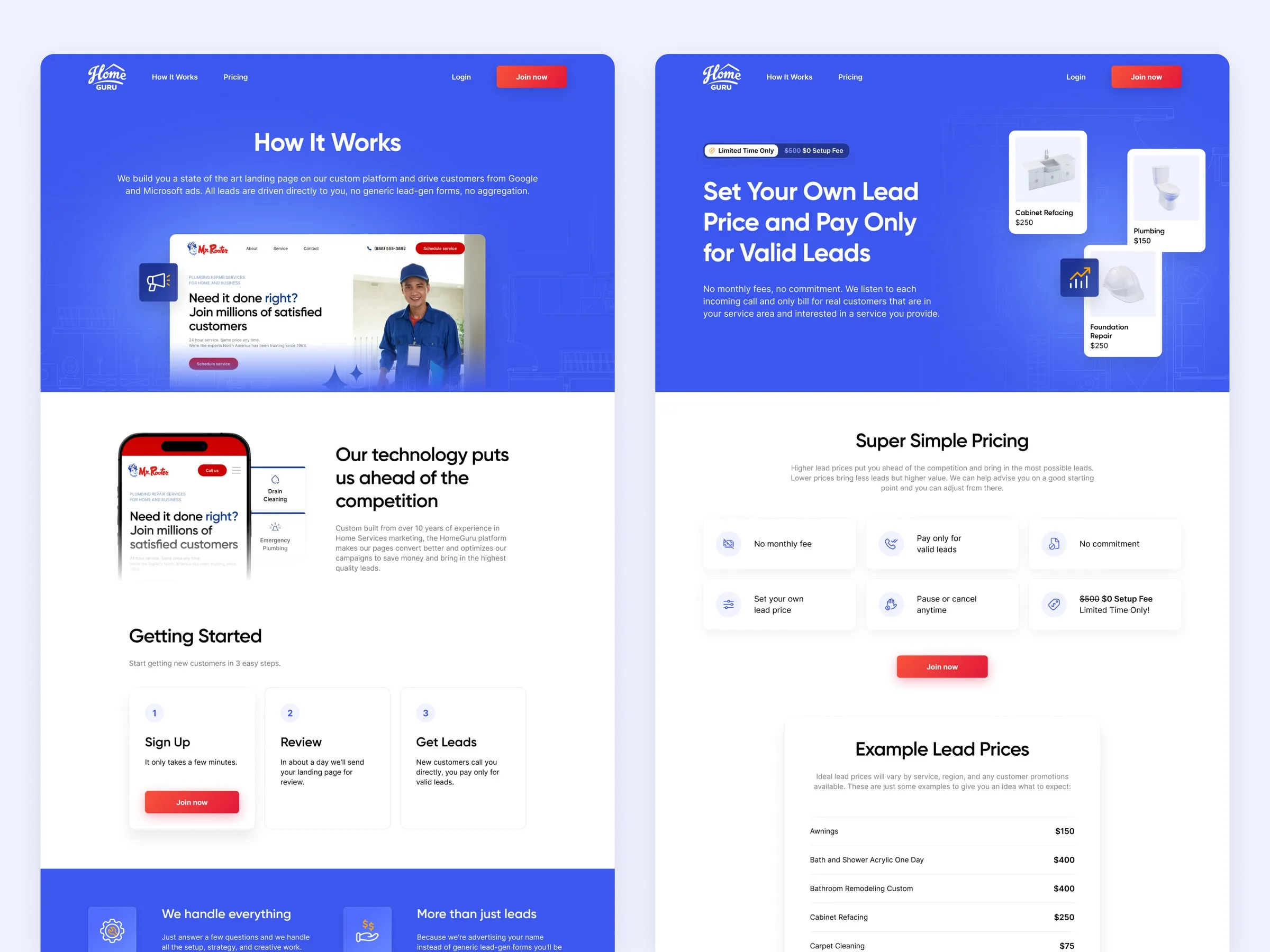 HomeGuru How It Works and Pricing pages