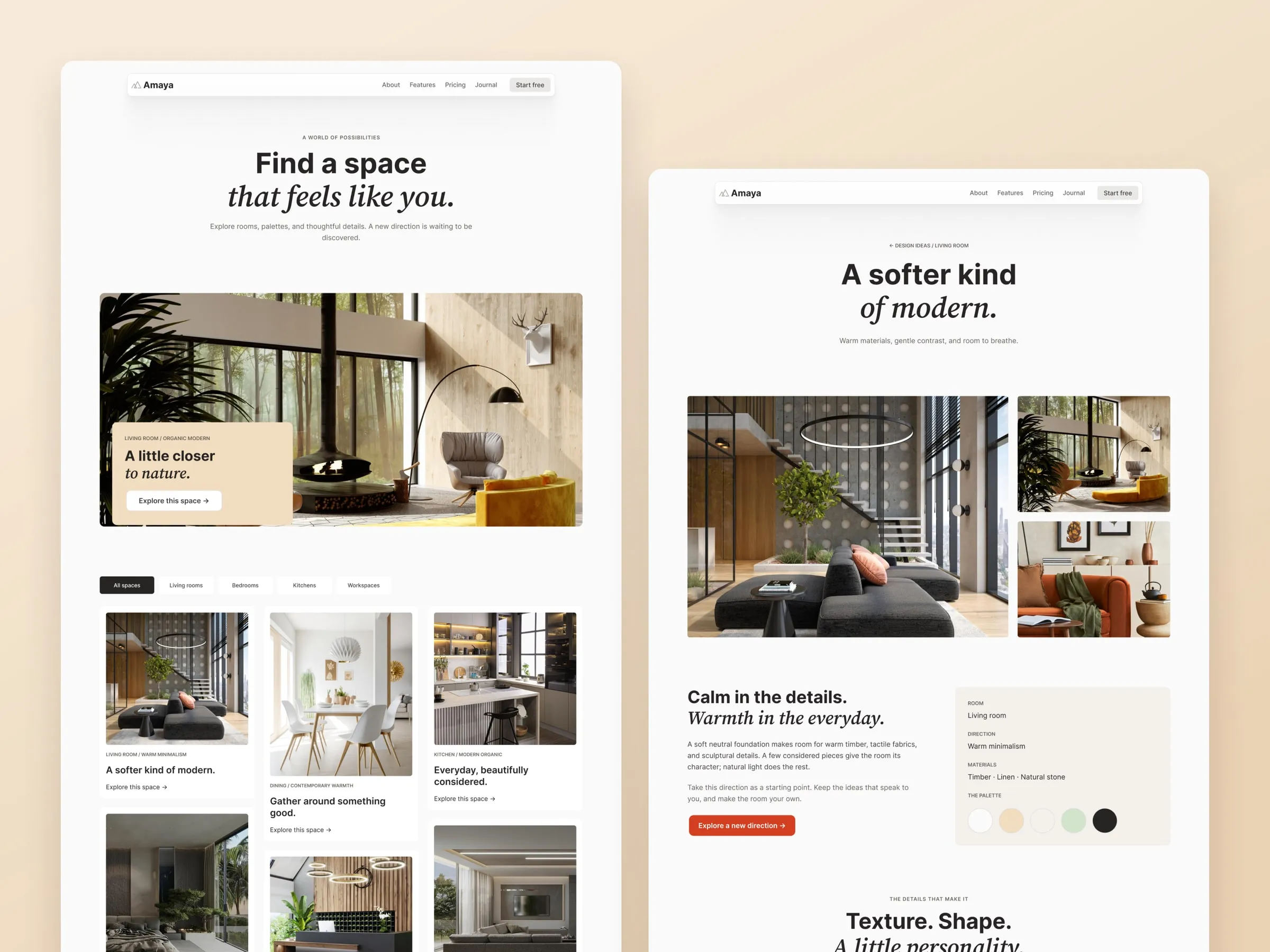 Amaya design ideas pages