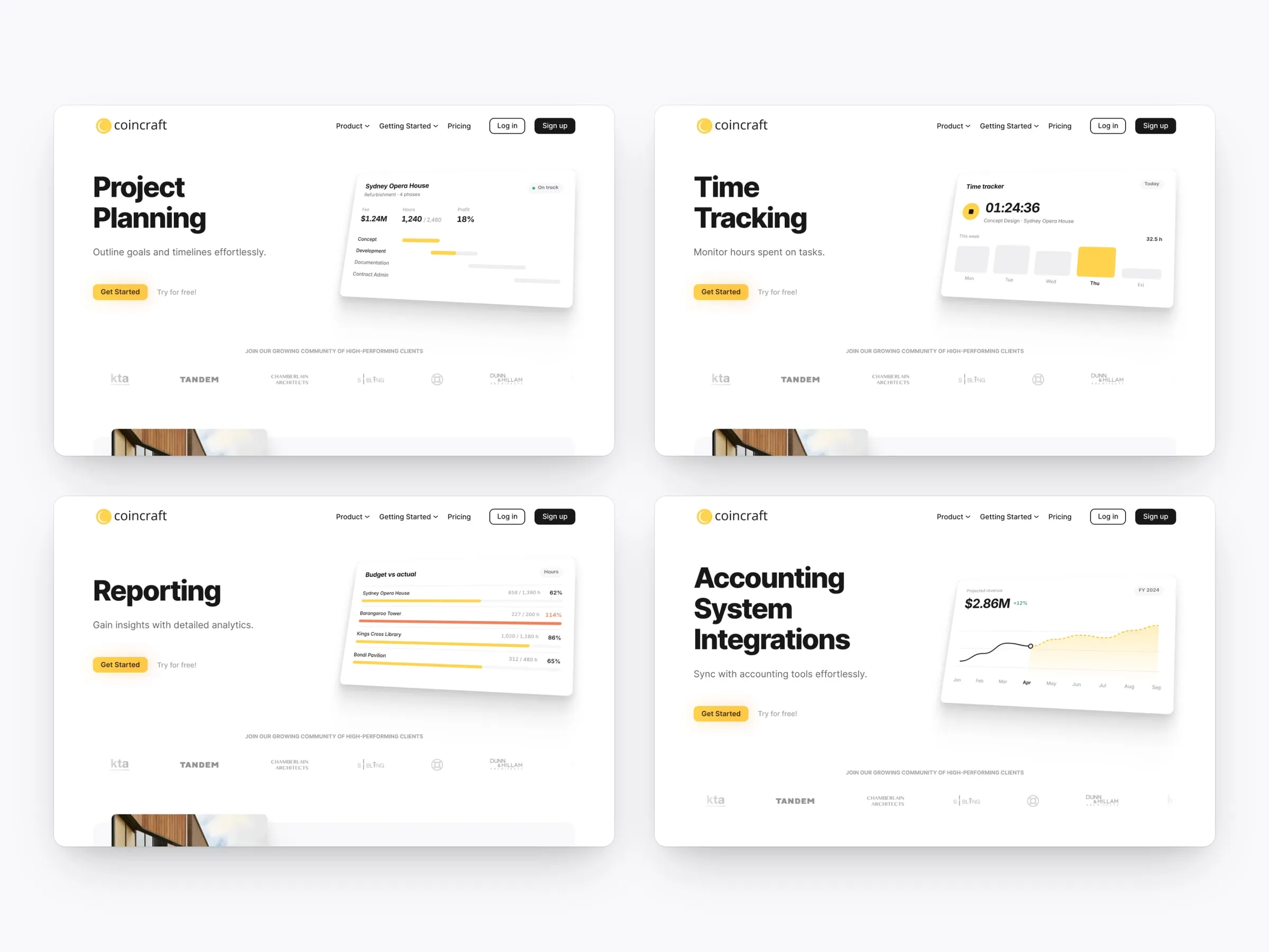 Coincraft feature pages