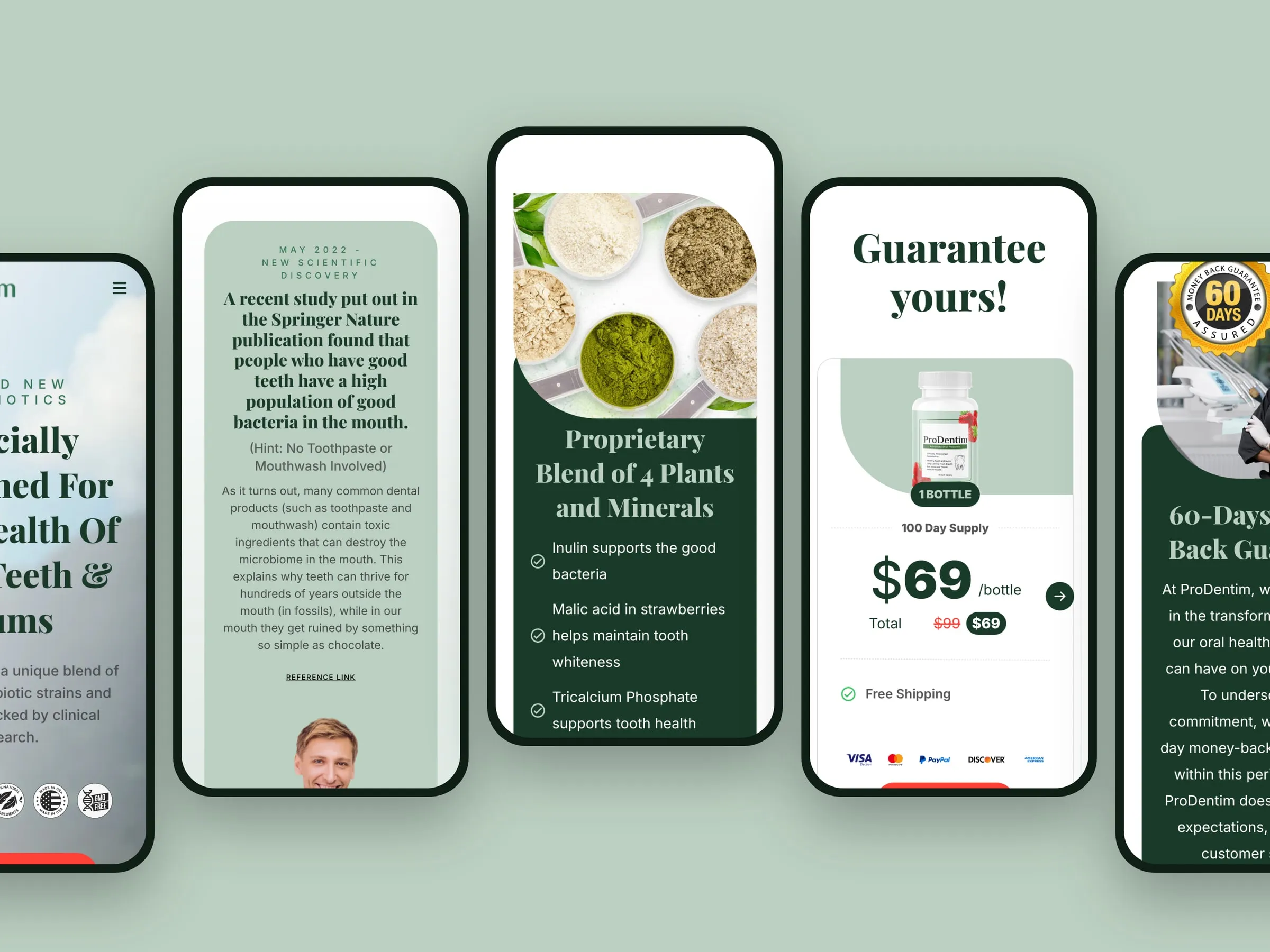 ProDentim page on mobile