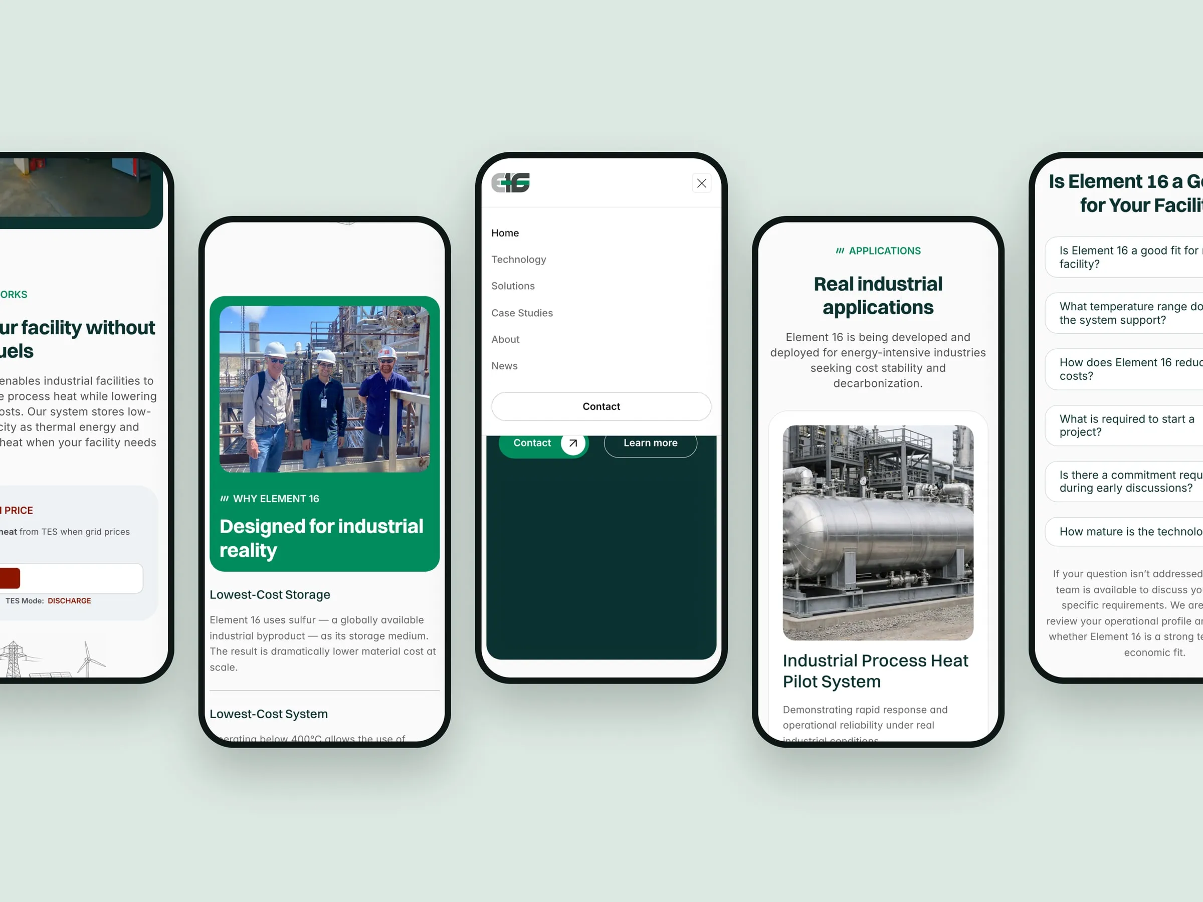Element 16 pages on mobile