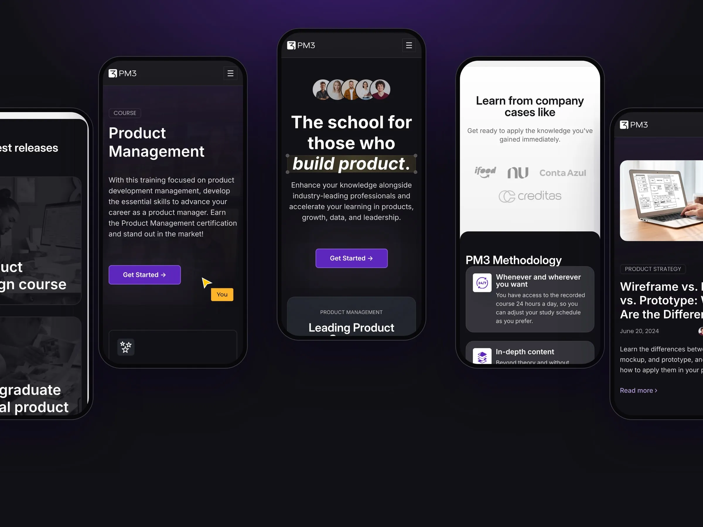PM3 pages on mobile