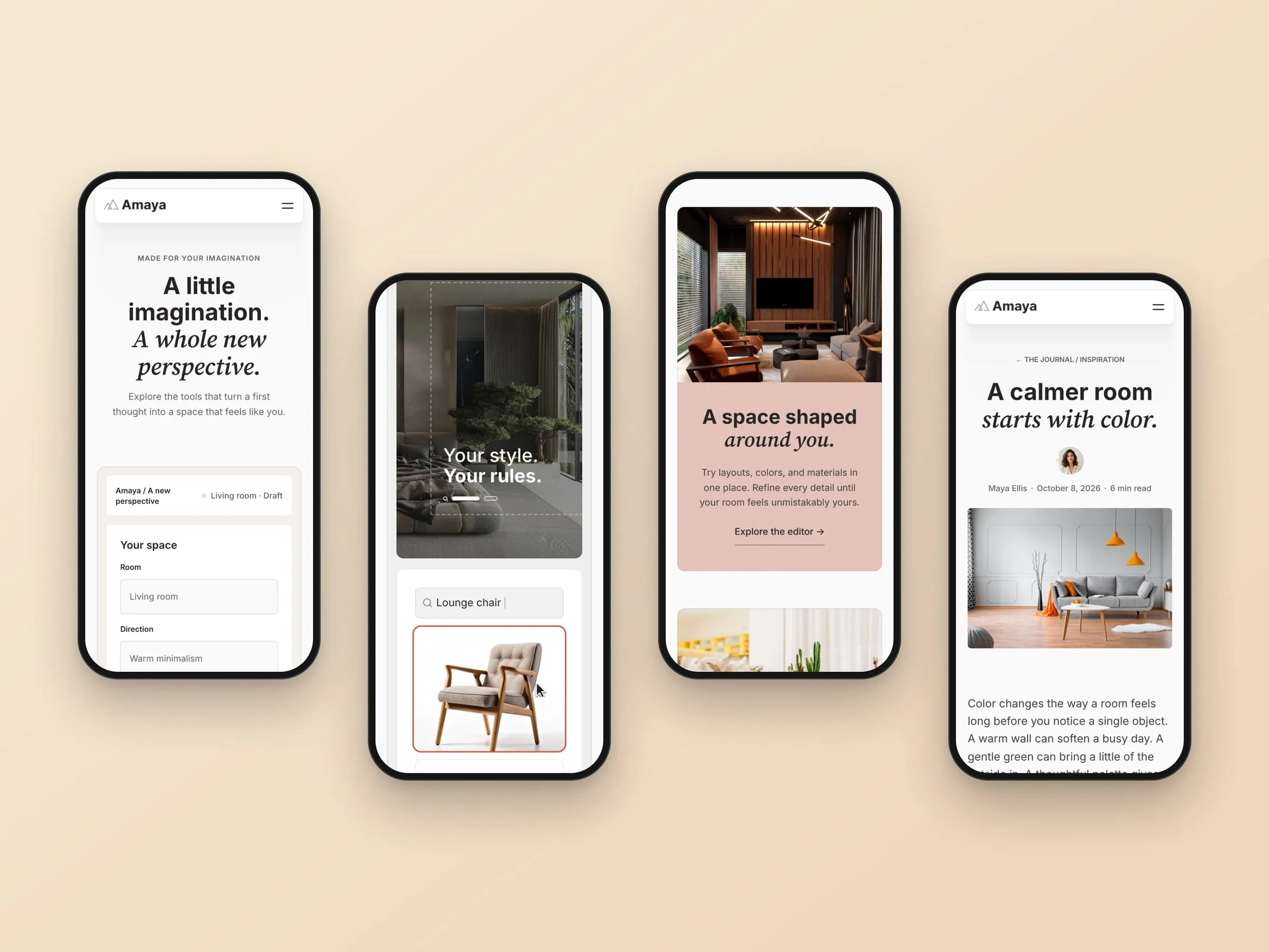 Amaya pages on mobile