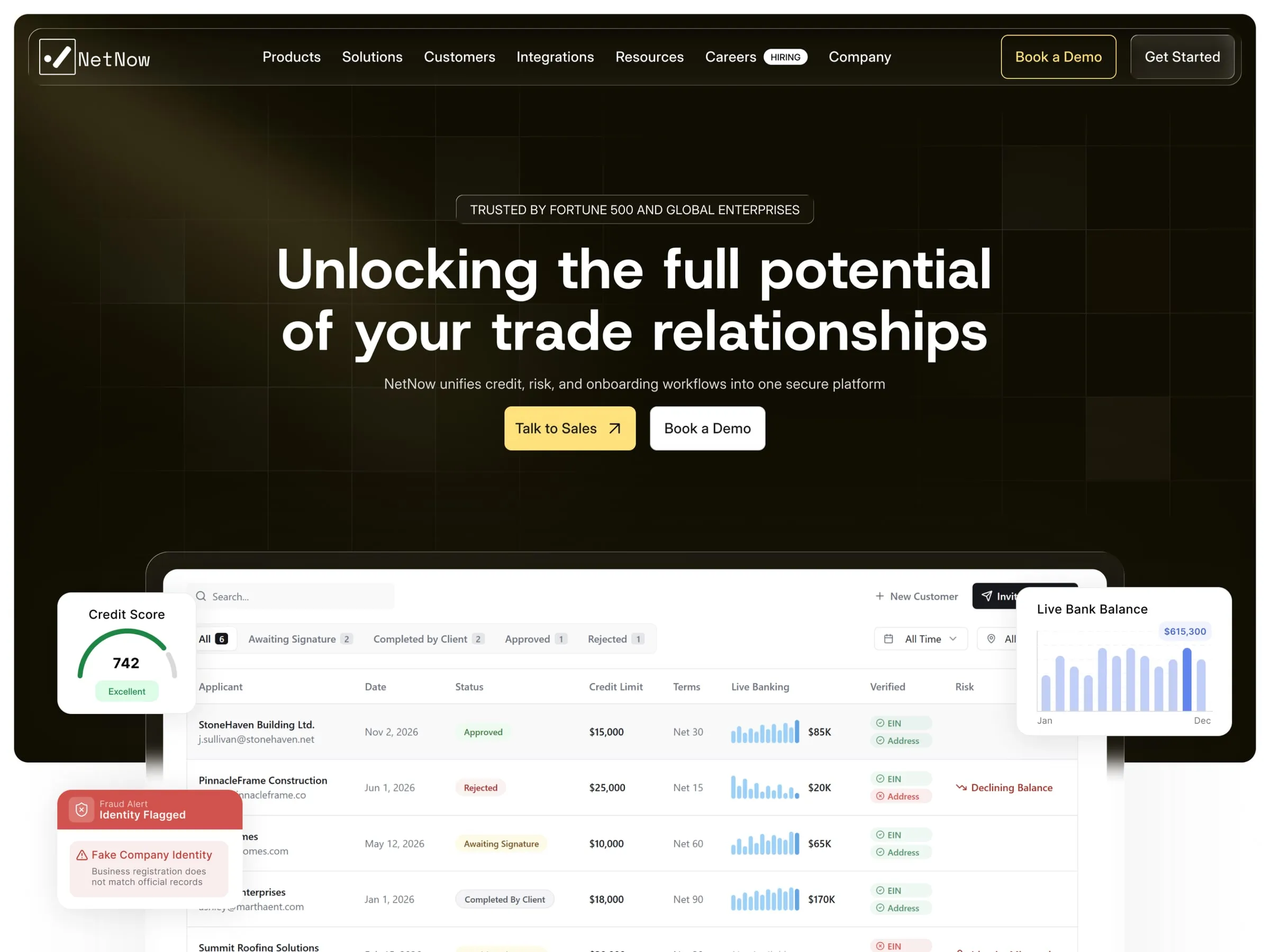 NetNow home page hero before and after the redesign: after